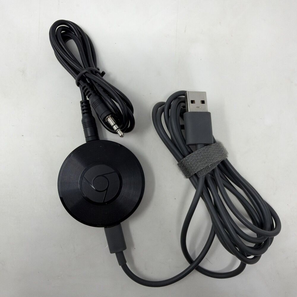 Google Chromecast Audio Media Streamer Black RUX-J42 - Working